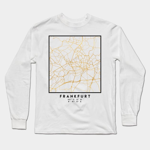 FRANKFURT GERMANY CITY STREET MAP ART Long Sleeve T-Shirt by deificusArt